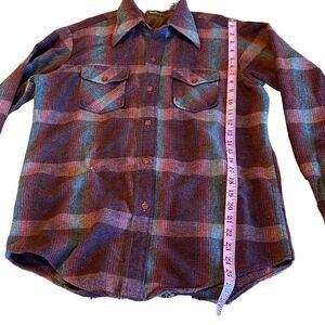 Hitman Men’s Red Wool Plaid Flannel Long Sleeve Button-Up Shirt Size Medium